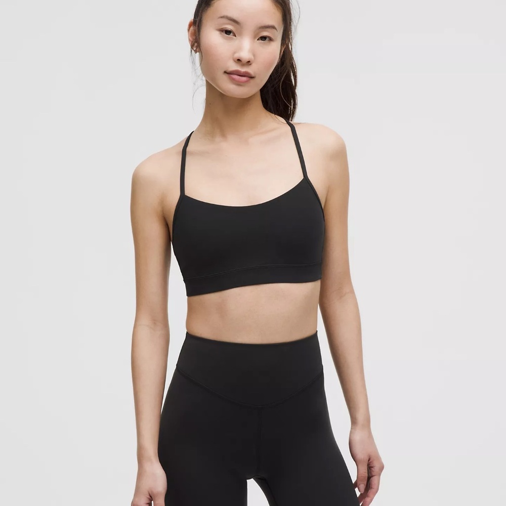 Lululemon Flow Y Bra Black Stripes. Size 6.